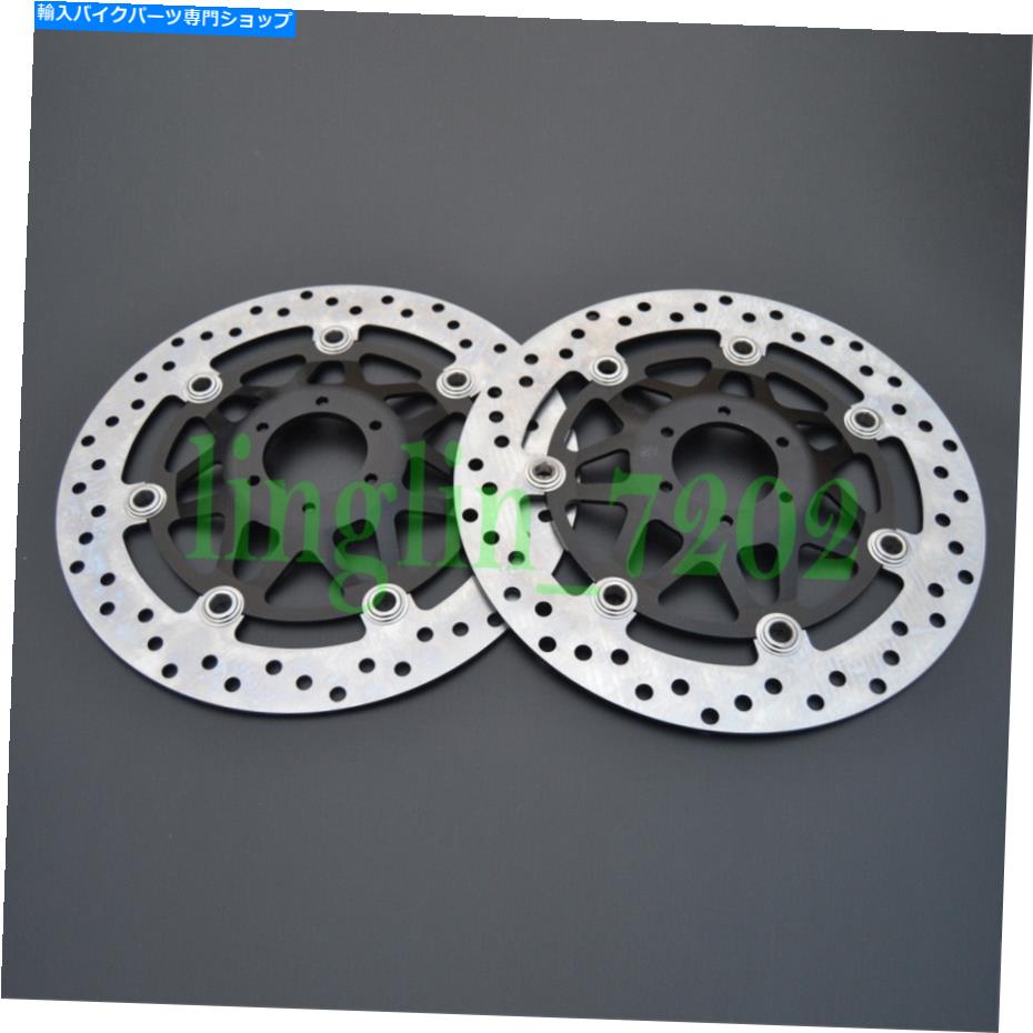 Brake Disc Rotors ホンダCBR600F VFR400R VFR750F CBR900RR BLACK用の1ペアフロントブレーキディスクローター 1 Pair Front Brake Disc Rotors For Honda CBR600F VFR400R VFR750F CBR900RR Black【並行輸入品】