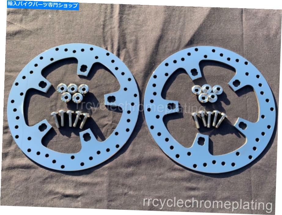 Brake Disc Rotors ハーレーポリッシュフロントブレーキ11.8エンフォーサーローター14-21ツアーw/ボルトの天才 Harley Polished Front Brake 11.8 Enforcer Rotors 14-21 Touring w/ Bolts Prodigy【並行輸入品】