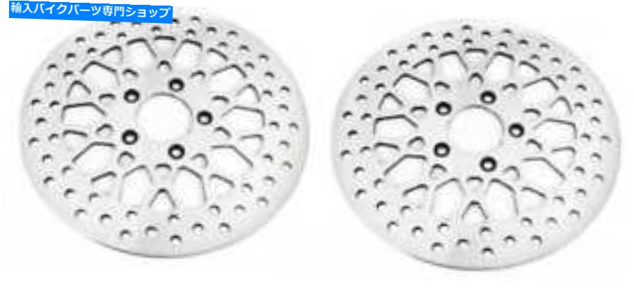 Brake Disc Rotors DNAメッシュポリッシュデュアルフロント11.8ディスクローターハーレーツーリング08-13（ペア） DNA Mesh Polished Dual Front 11.8 Disc Rotors Harley Touring 08-13 (Pair)【並行輸入品】