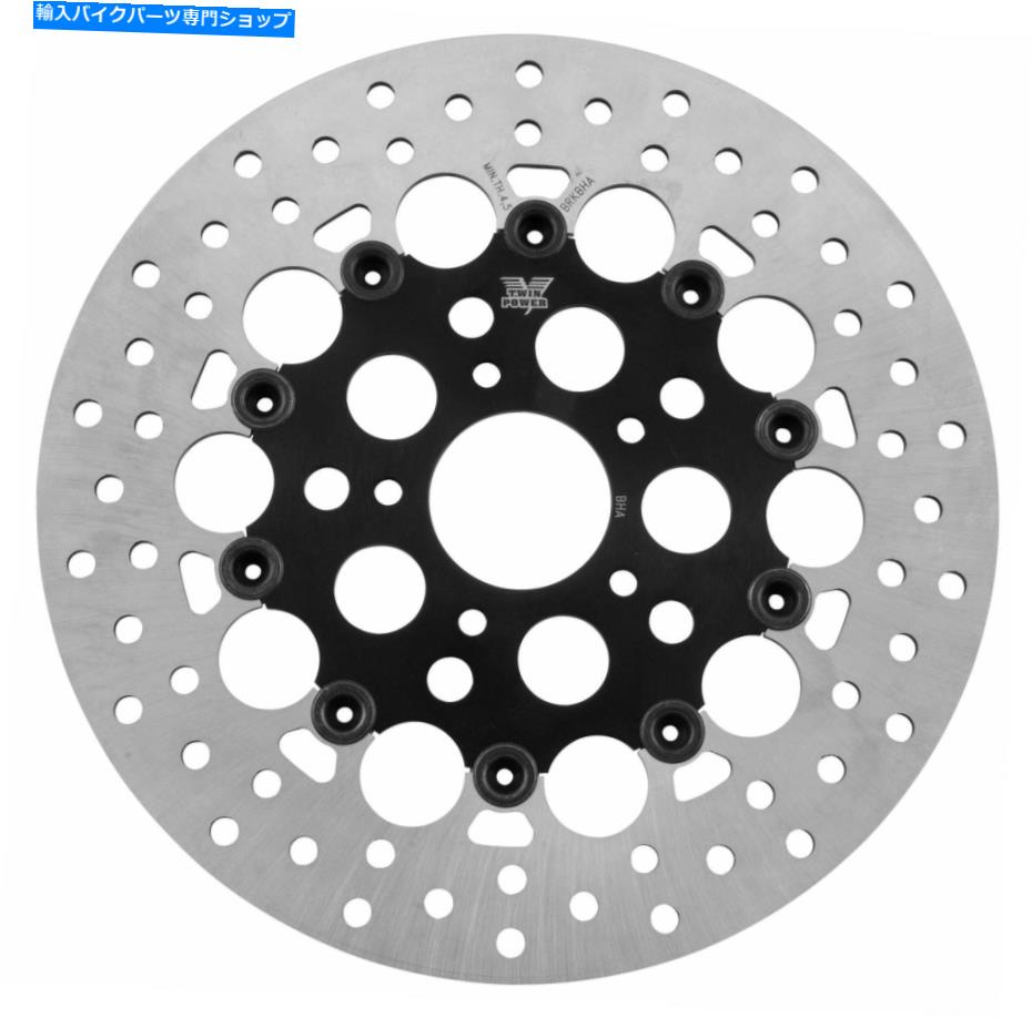 Brake Disc Rotors ツインパワー11.5穴のフローティング、ハーレーデイビッドソンの1441RB用の黒いローター Twin Power 11.5 Floating w/ Holes, Black Rotors For Harley Davidson's 1441RB【並行輸入品】