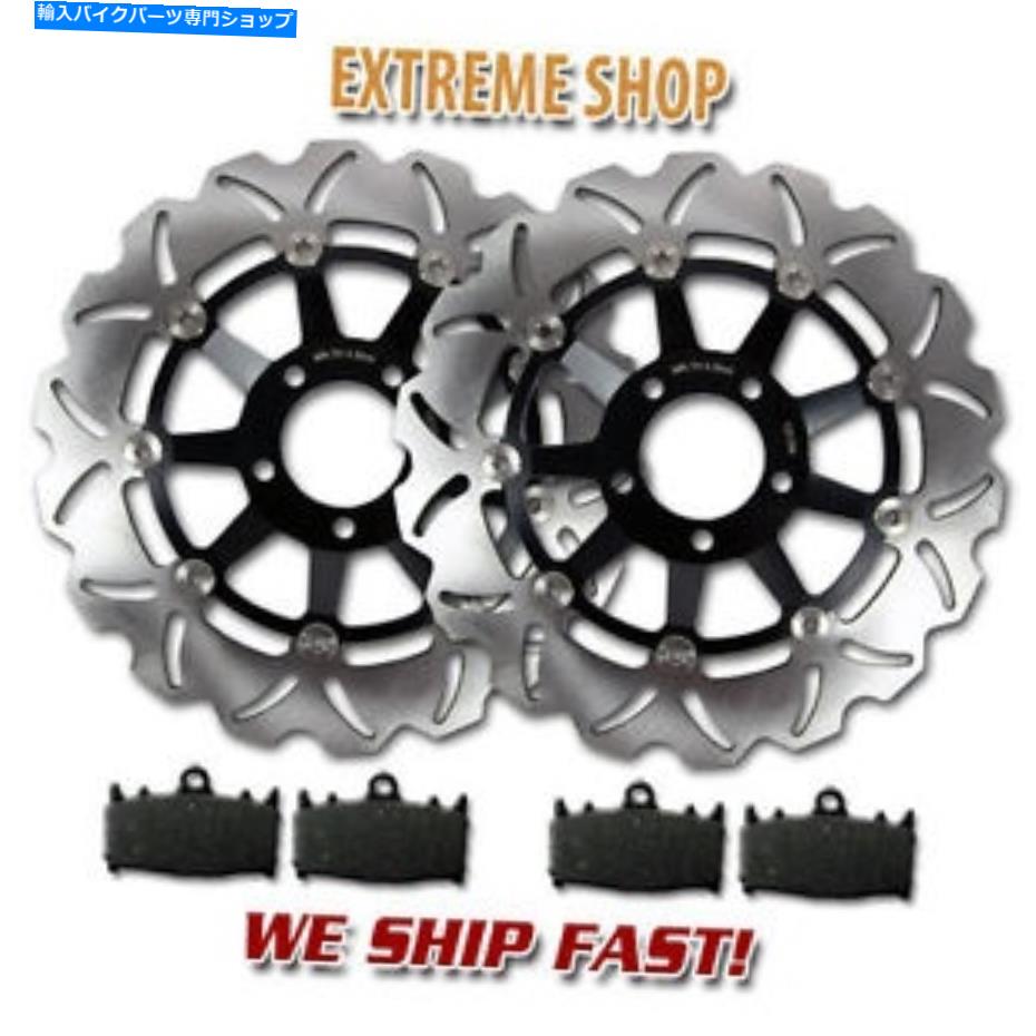 Brake Disc Rotors スズキGSXR 400 J/RR/RAK(GK73A)1988 1989 1990用のフロントブレーキディスクローター+パッド Front Brake Disc Rotor+Pads for Suzuki GSXR 400 J/RR/RAK (GK73A) 1988 1989 1990【並行輸入品】