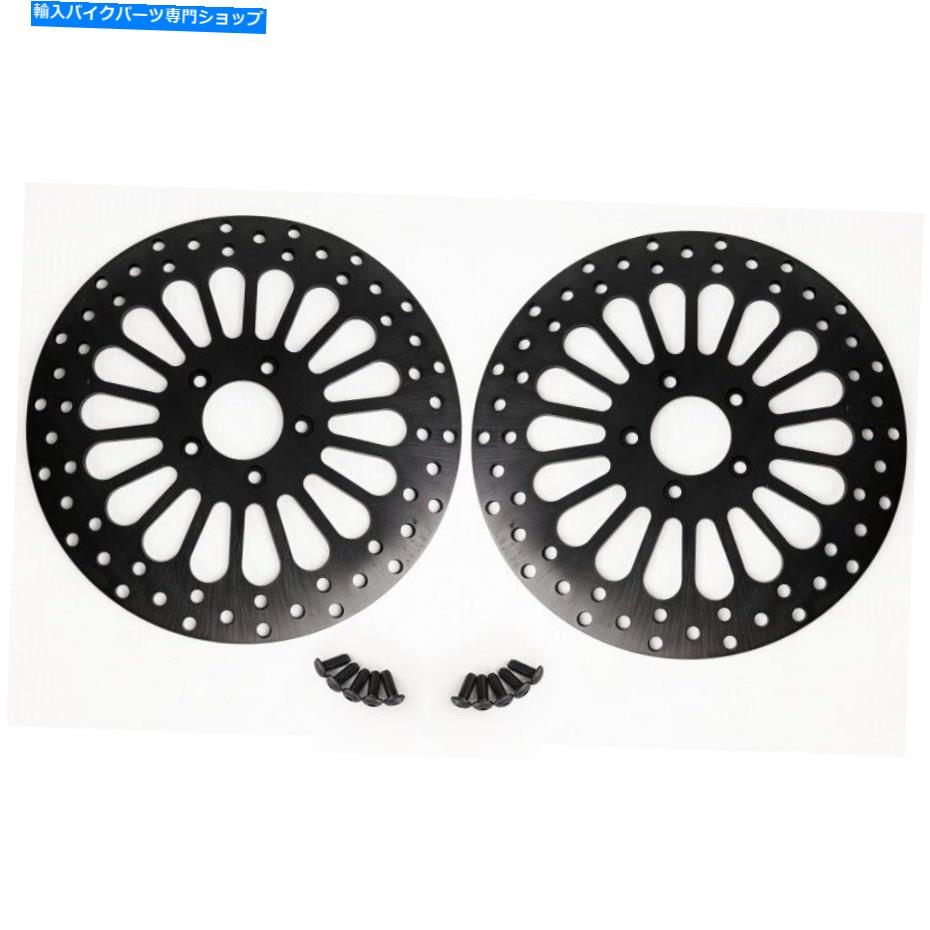 Brake Disc Rotors ブラックスーパースーパーデュアルフロント11.5ブレーキディスクブレーキローターハーレーツーリング00-07 Black Super Spoke Dual Front 11.5 Brake Disc Brake Rotor Harley Touring 00-07【並行輸入品】