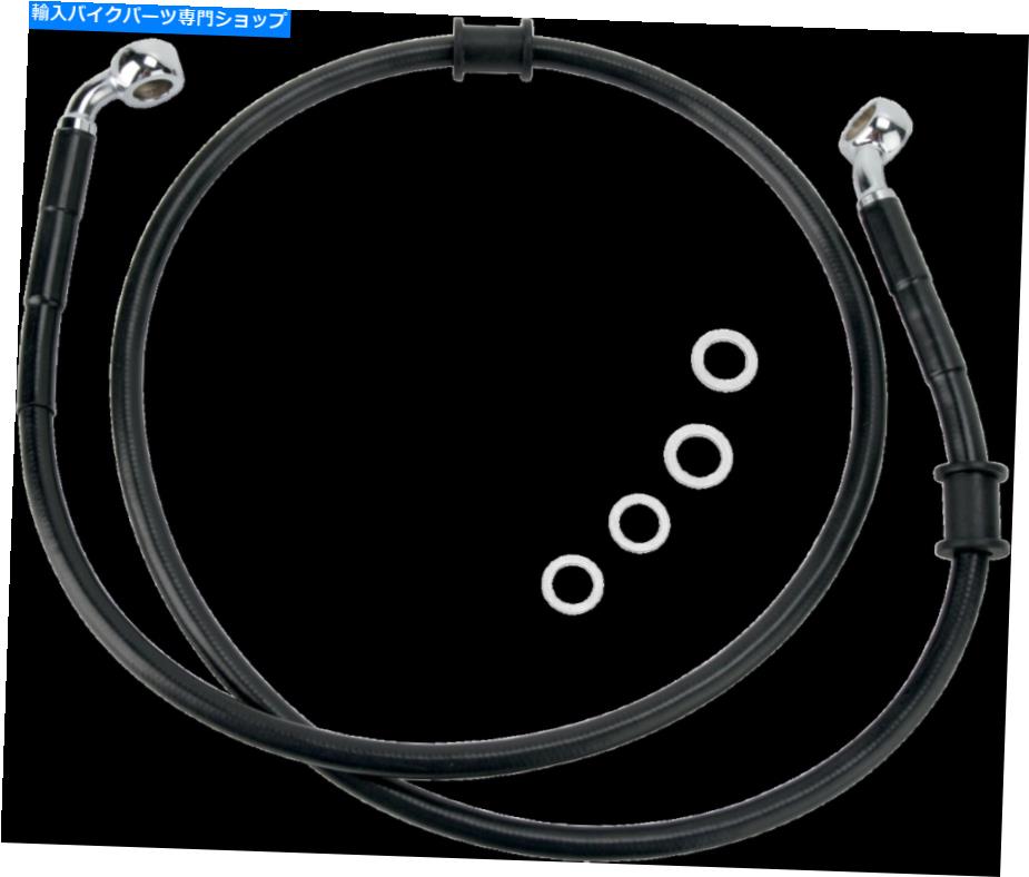 Hoses ドラッグ680215-2BLK ext。ステンレススチールフロントブレーキラインキット、ブラック42 1/4in。 Drag 680215-2BLK Ext. Stainless Steel Front Brake Line Kit, Black 42 1/4in.【並行輸入品】
