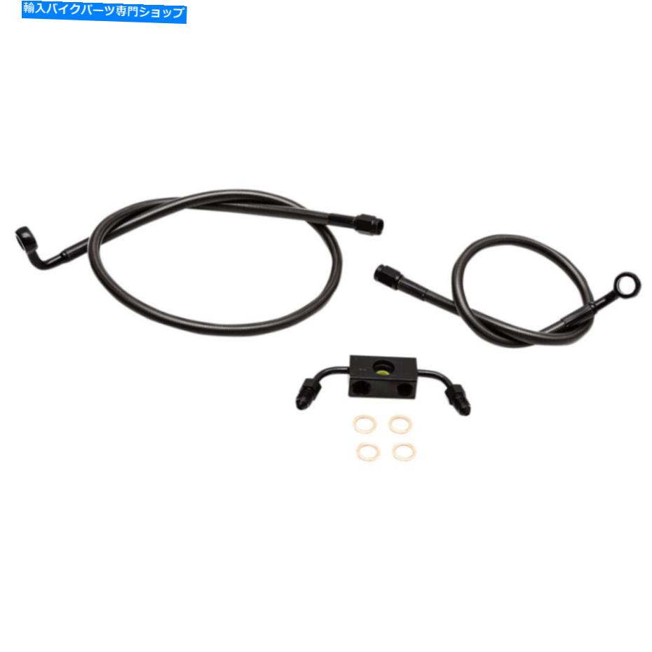 Hoses La Choppersミッドナイト編組ブレーキラインキット - スポーツスターABS | LA-8321B16M LA Choppers Midnight Braided Brake Line Kit - Sportster ABS | LA-8321B16M【並行輸入品】