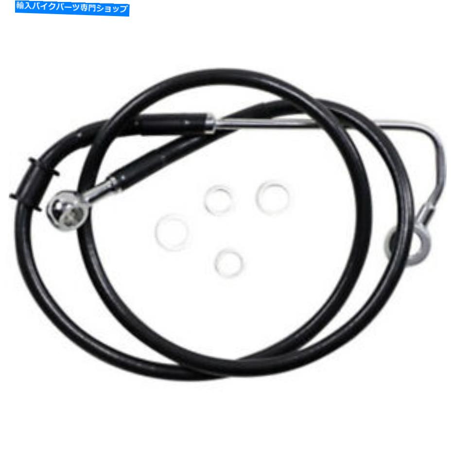 Hoses +4 "39 3/4拡張長さブラックビニールアッパーブレーキラインハーレーソフトアブ15-17腹筋 +4" 39 3/4 Extended Length Black Vinyl Upper Brake Line Harley Softail 15-17 ABS【並行輸入品】|Us Custom Parts Shop USDM
