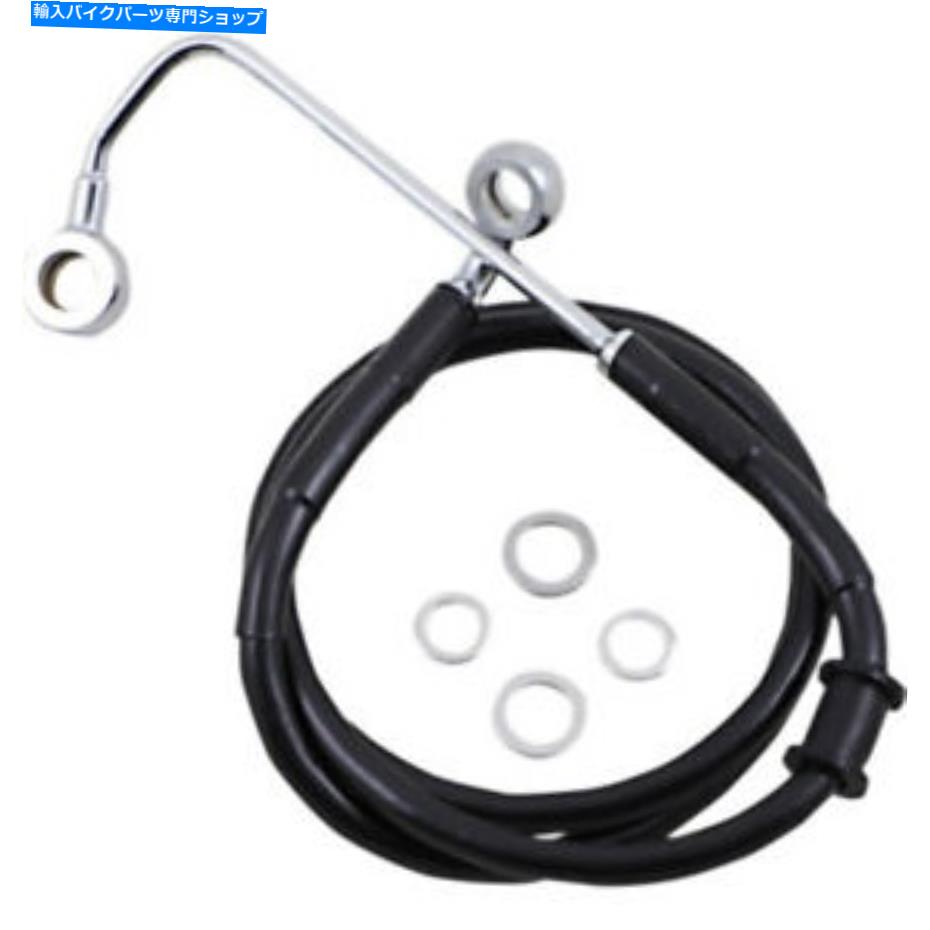 Hoses +10 40 3/4拡張長さの黒いビニール上部ブレーキラインハーレーソフトアブ15-17腹筋 +10 40 3/4 Extended Length Black Vinyl Upper Brake Line Harley Softail 15-17 ABS【並行輸入品】|Us Custom Parts Shop USDM