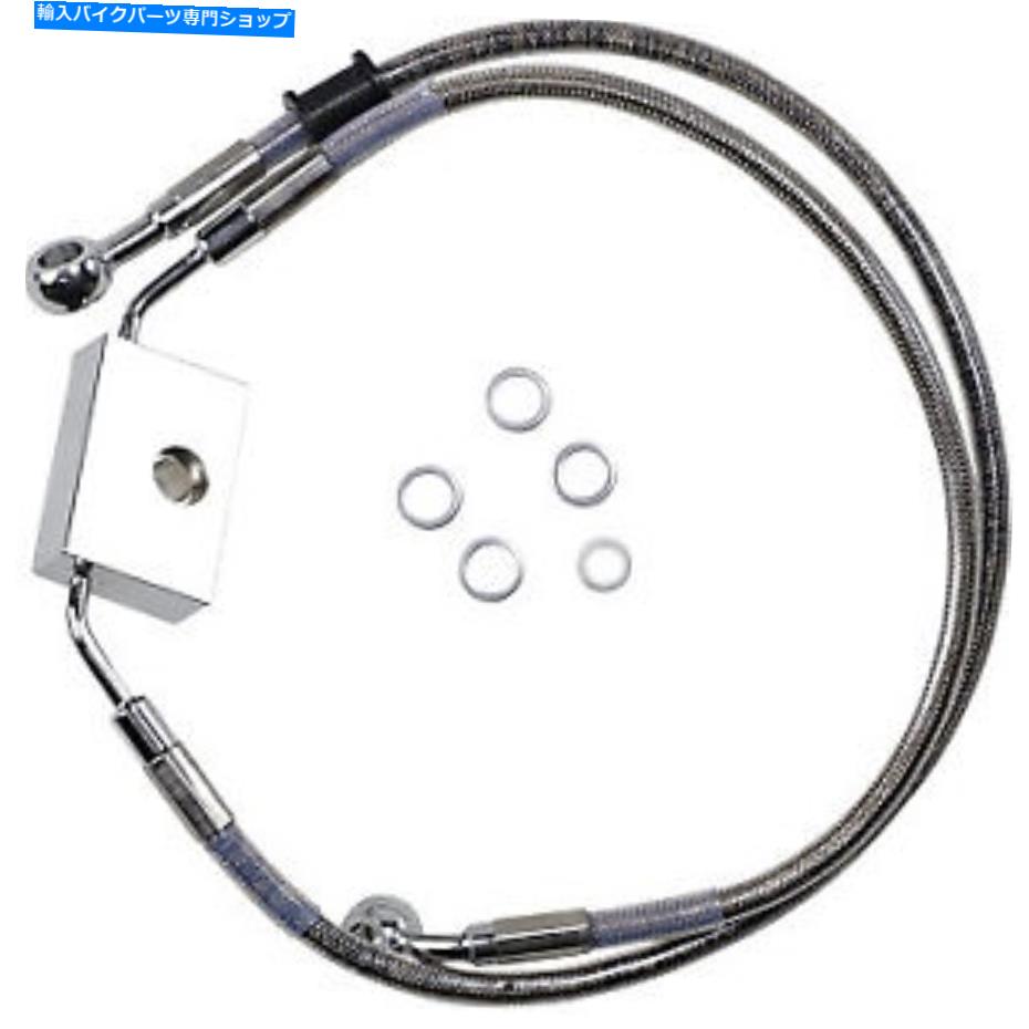 Hoses 拡張長さのステンレス鋼フロントブレーキライン+4ハーレー14-20 48 xlx Extended Length Stainless Steel Front Brake Line +4 harley 14-20 forty-eight XLX【並行輸入品】