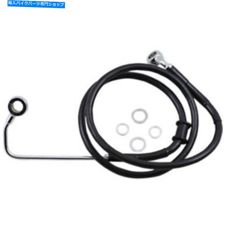 Hoses +8 "38 3/4拡張長さブラックビニールアッパーブレーキラインハーレーソフトアブ15-17腹筋 +8" 38 3/4 Extended Length Black Vinyl Upper Brake Line Harley Softail 15-17 ABS【並行輸入品】|Us Custom Parts Shop USDM