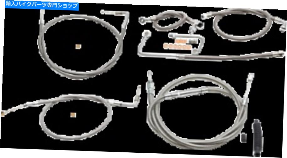 Hoses LAチョッパーズLA8151KT08ケーブル/ブレーキラインキット、ミニ猿ハンガーステンレススチール LA Choppers LA8151KT08 Cable/Brake Line Kit, Mini Ape Hangers Stainless Steel【並行輸入品】