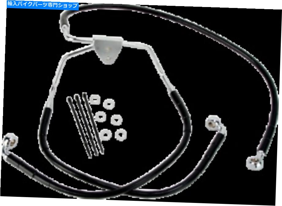 Hoses 1741-2509拡張ステンレス鋼フロントブレーキラインキット15 3/8in。/25in。黒 1741-2509 Extended Stainless Steel Front Brake Line Kit 15 3/8in./25in. Black【並行輸入品】