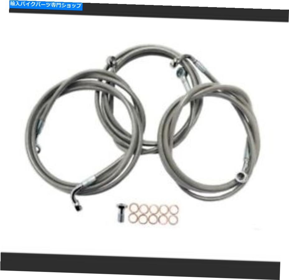 Hoses LAチョッパーズLA-8052B16Bハーレーツーリング用のブラック編組ブレーキラインキット14-20 LA CHOPPERS LA-8052B16B Black Braided Brake Line Kit for Harley Touring 14-20【並行輸入品】|Us Custom Parts Shop USDM
