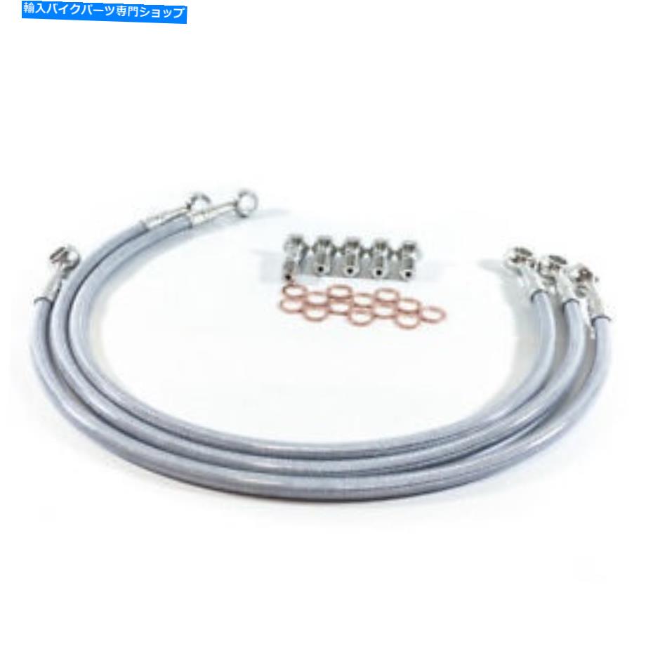 Hoses スズキ2012-17 V-Strom DL 650 ABS GALFERステンレススチールフロントブレーキラインキット SUZUKI 2012-17 V-STROM DL 650 ABS GALFER STAINLESS STEEL FRONT BRAKE LINE KIT【並行輸入品】