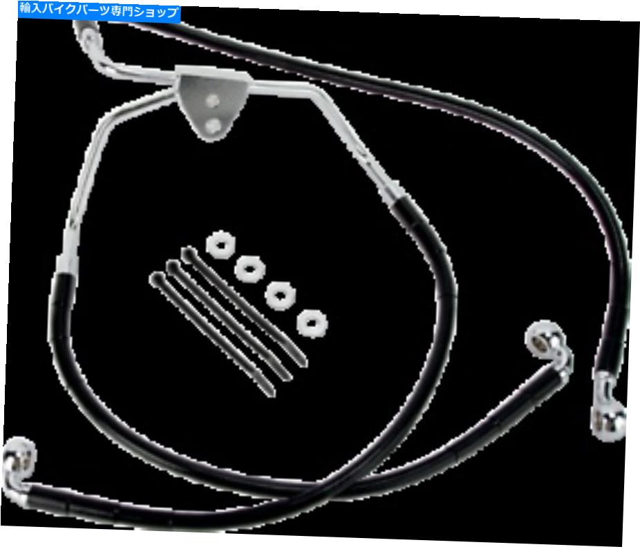 Hoses ドラッグスペシャルズ標準長フロントブラックステンレスブレーキラインキット1741-2508 Drag Specialties Standard Length Front Black Stainless Brake Line Kit 1741-2508【並行輸入品】