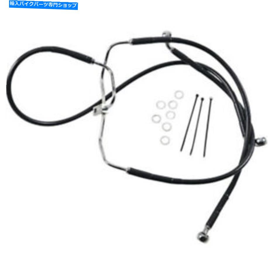 Hoses +8 "拡張ストック長ブラックビニール上部下ブレーキラインハーレーダイナ08-17 +8" Extended Stock Length Black Vinyl Upper Lower Brake Line Harley Dyna 08-17【並行輸入品】|Us Custom Parts Shop USDM