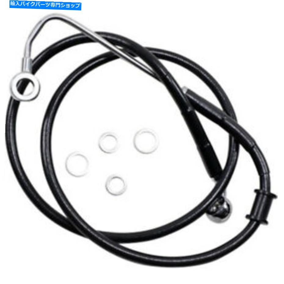 Hoses +10 "44"拡張長さの黒いビニール上部ブレーキラインハーレーソフトアブ15-17腹筋 +10" 44" Extended Length Black Vinyl Upper Brake Line Harley Softail 15-17 ABS【並行輸入品】|Us Custom Parts Shop USDM
