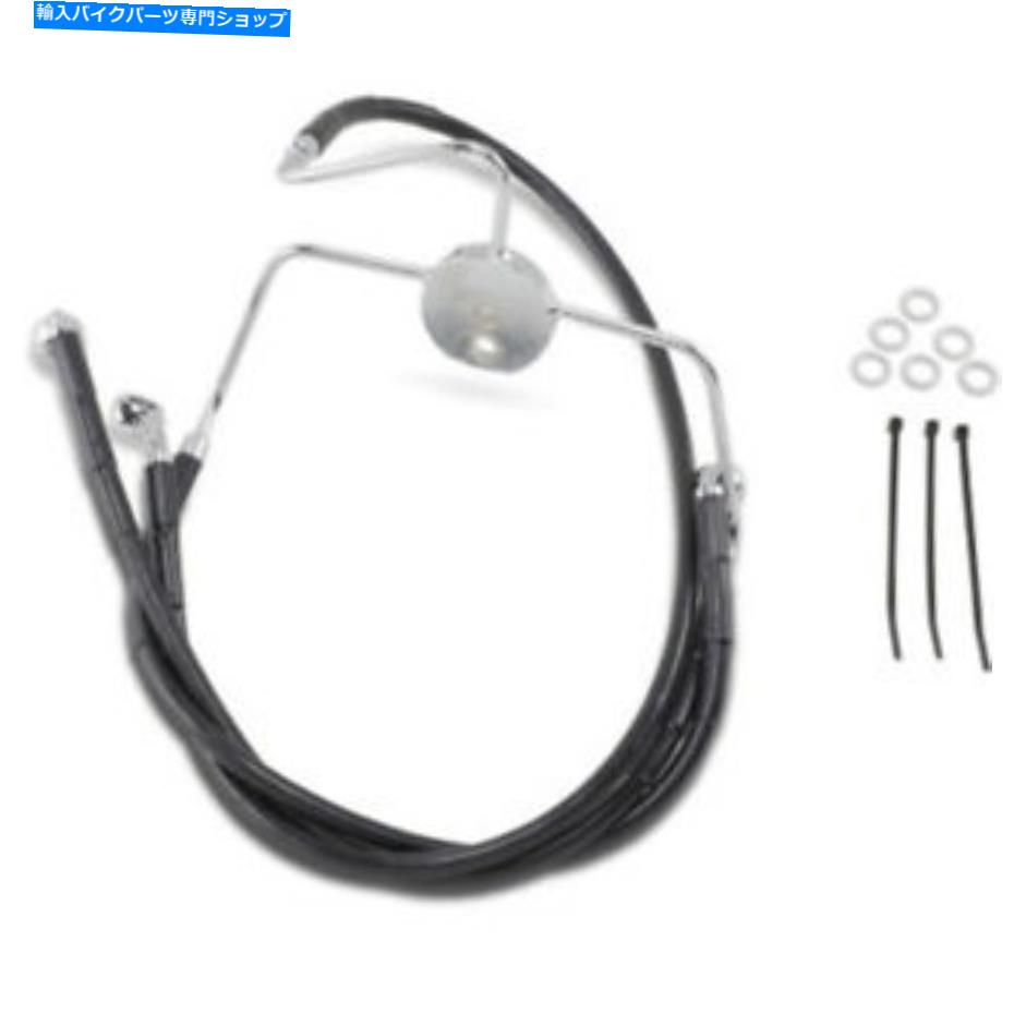 Hoses +2 "拡張長さブラックビニールアッパー下部ブレーキラインキットハーレーツーリング94-07 +2" Extended Length Black Vinyl Upper Lower Brake Line Kit Harley Touring 94-07【並行輸入品】|Us Custom Parts Shop USDM