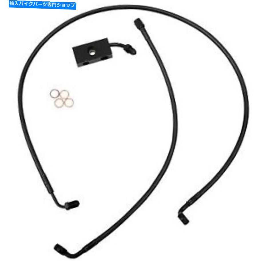 Hoses LAチョッパーズLA-8152B13Mブラックミッドナイト編組ブレーキラインキット LA CHOPPERS LA-8152B13M Black Midnight Braided Brake Line Kit【並行輸入品】