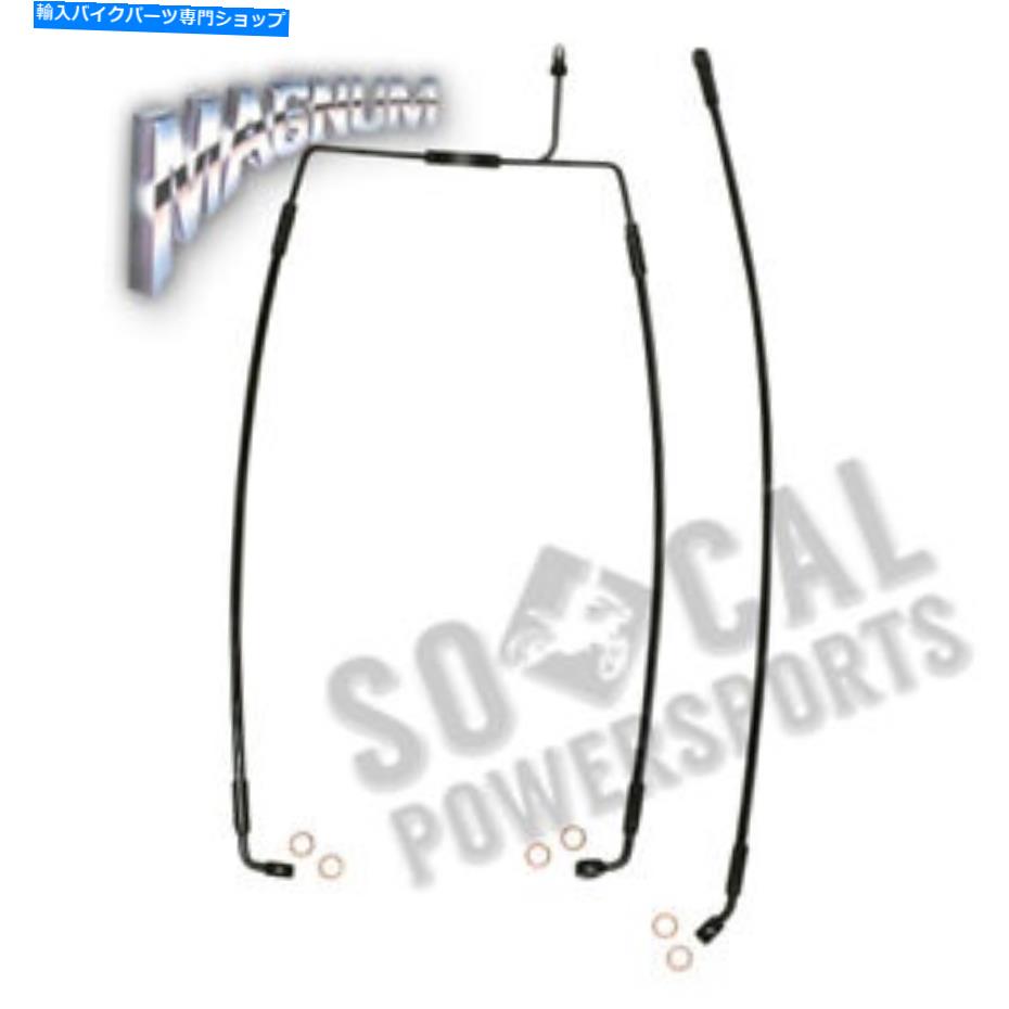 Hoses マグナムブラックコーティングXRステンレスフロントブレイクラインキット付きブラックフィッティング27インチ。 Magnum Black Coated XR Stainless Front Brakeline Kit w/ Black Fittings-27in.【並行輸入品】