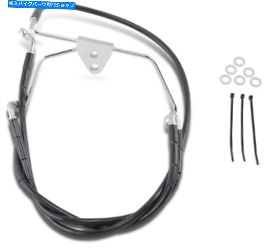 Hoses ドラッグフロント拡張+10ハーレーのブラックビニールブレーキライン96-07 FLHT/FLHX Drag Front Extended +10 Black Vinyl Brake Line for Harley 96-07 FLHT/FLHX【並行輸入品】