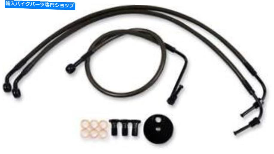 Hoses La Choppersミッドナイト編組ブレーキライン-12-14in。 APEハンガー-LA8321B13M LA Choppers Midnight Braided Brake Lines - 12-14in. Ape Hangers - LA8321B13M【並行輸入品】