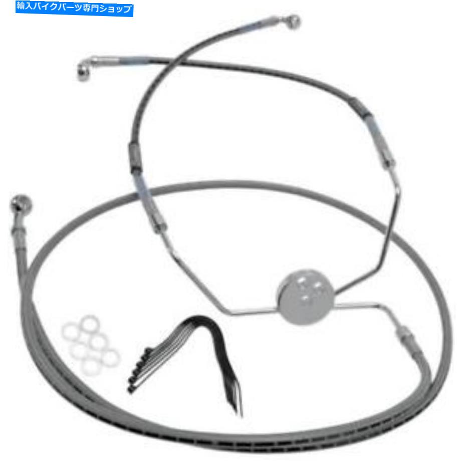 Hoses Russell R08749DS編組フロントブレーキラインキット-25インチ。上部長 - ステンレス Russell R08749DS Braided Front Brake Line Kit - 25in. Upper Length - Stainless【並行輸入品】｜Us Custom Parts Shop USDM