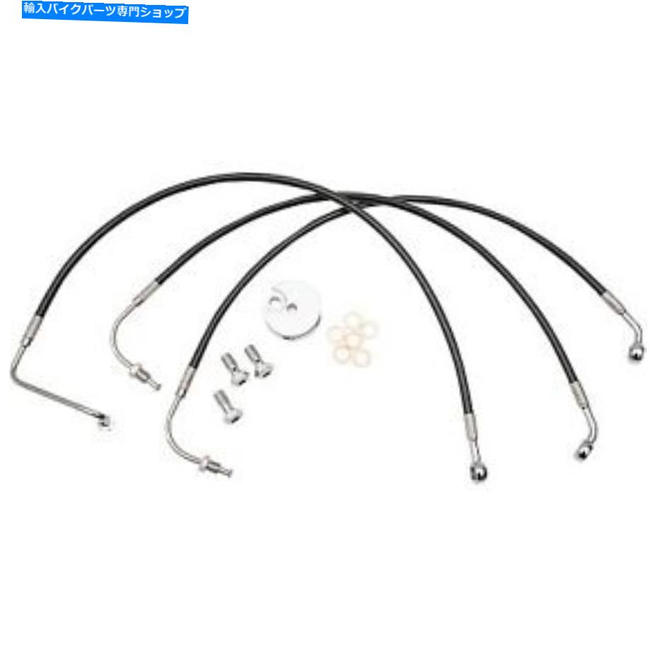 Hoses LAチョッパーズ-LA -8005B16B-ブラックビニールコーティングステンレススチールブレーキラインキットHA LA Choppers - LA-8005B16B - Black Vinyl-Coated Stainless Steel Brake Line Kit Ha【並行輸入品】