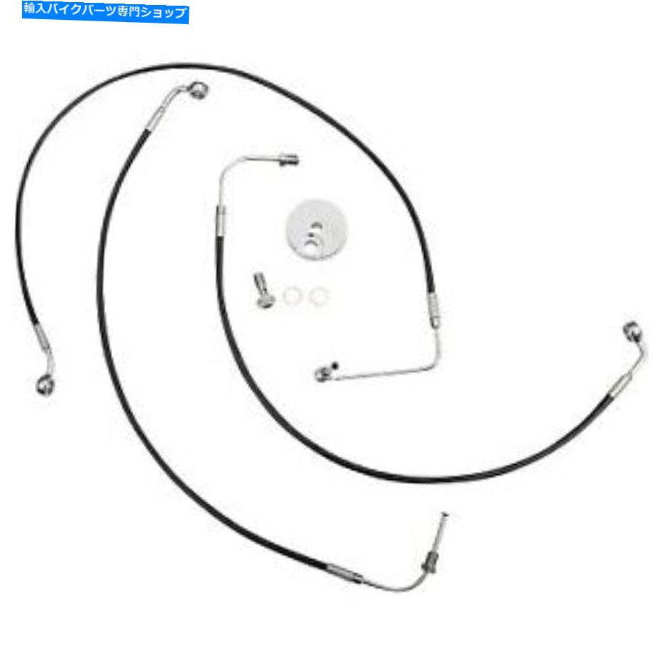 Hoses LAチョッパーズLA-8154B19Bブラックフロントブレーキラインキット LA CHOPPERS LA-8154B19B Black Front Brake Line Kit【並行輸入品】