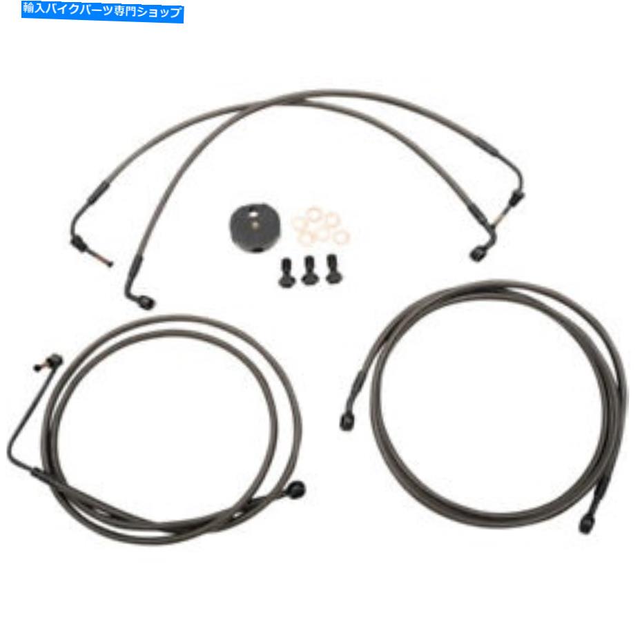 Hoses LAチョッパーズミッドナイト編組ブレーキラインキット - ロードグライドアブ| LA-8050B19M LA Choppers Midnight Braided Brake Line Kit - Road Glide ABS | LA-8050B19M【並行輸入品】