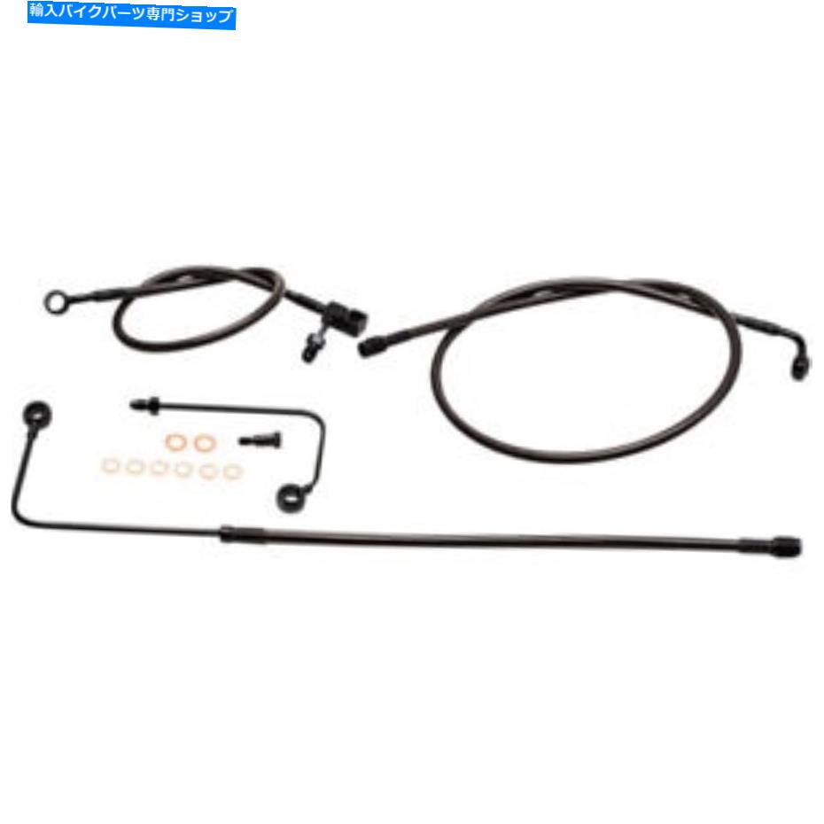 Hoses La Choppersミッドナイト編組ブレーキラインキット - ソフトアブス| LA-8151B13M LA Choppers Midnight Braided Brake Line Kit - Softail ABS | LA-8151B13M【並行輸入品】