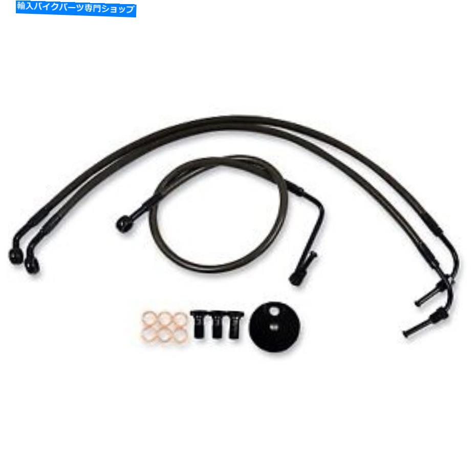 Hoses LAチョッパーズ-LA -8010B16M-真夜中の編組ブレーキライン、15-17インチ。猿ハンガーh LA Choppers - LA-8010B16M - Midnight Braided Brake Lines, 15-17in. Ape Hangers H【並行輸入品】