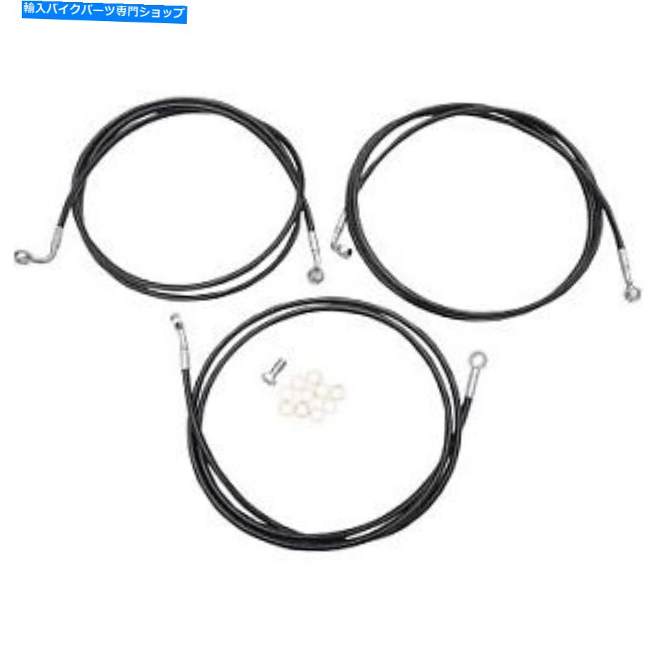 Hoses LAチョッパーズLA-8052B19B 18-20 "類人猿のブラック編組ブレーキラインキット LA CHOPPERS LA-8052B19B Black Braided Brake Line Kit for 18-20" Apes【並行輸入品】｜Us Custom Parts Shop USDM