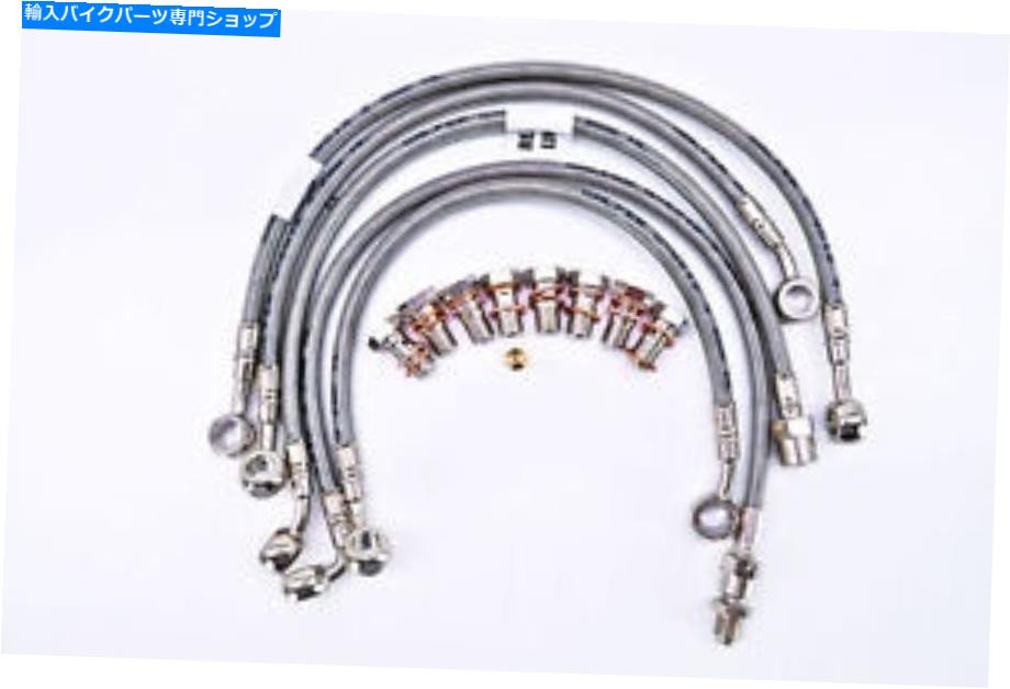 Hoses BMW 1994-1996 K 1100 RS ABS GALFER 5ラインフロント /リア編組ブレーキラインキット BMW 1994-1996 K 1100 RS ABS GALFER 5 LINE FRONT / REAR BRAIDED BRAKE LINE KIT【並行輸入品】