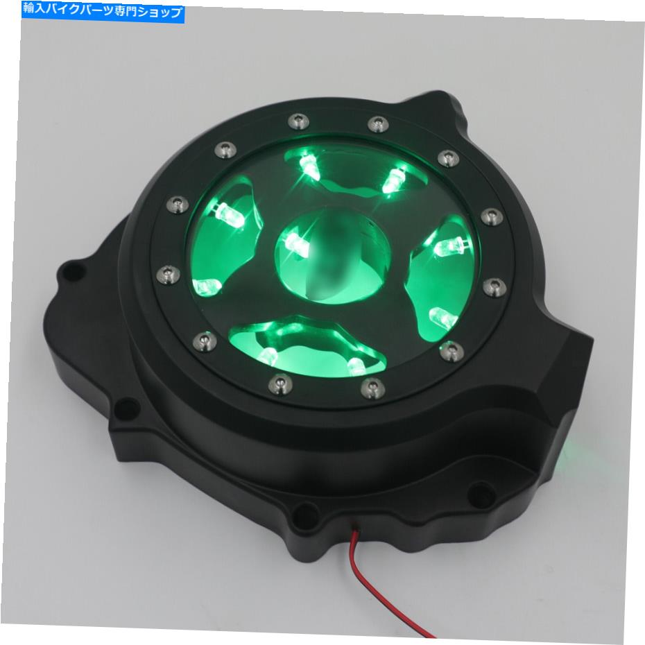 Engine Covers ホンダCBRの左エンジンステーターカバー600RR 2003-2006ブラックW/グリーンLED Left Engine Stator Cover For Honda CBR 600RR 2003-2006 Black w/ Green LED【並行輸入品】