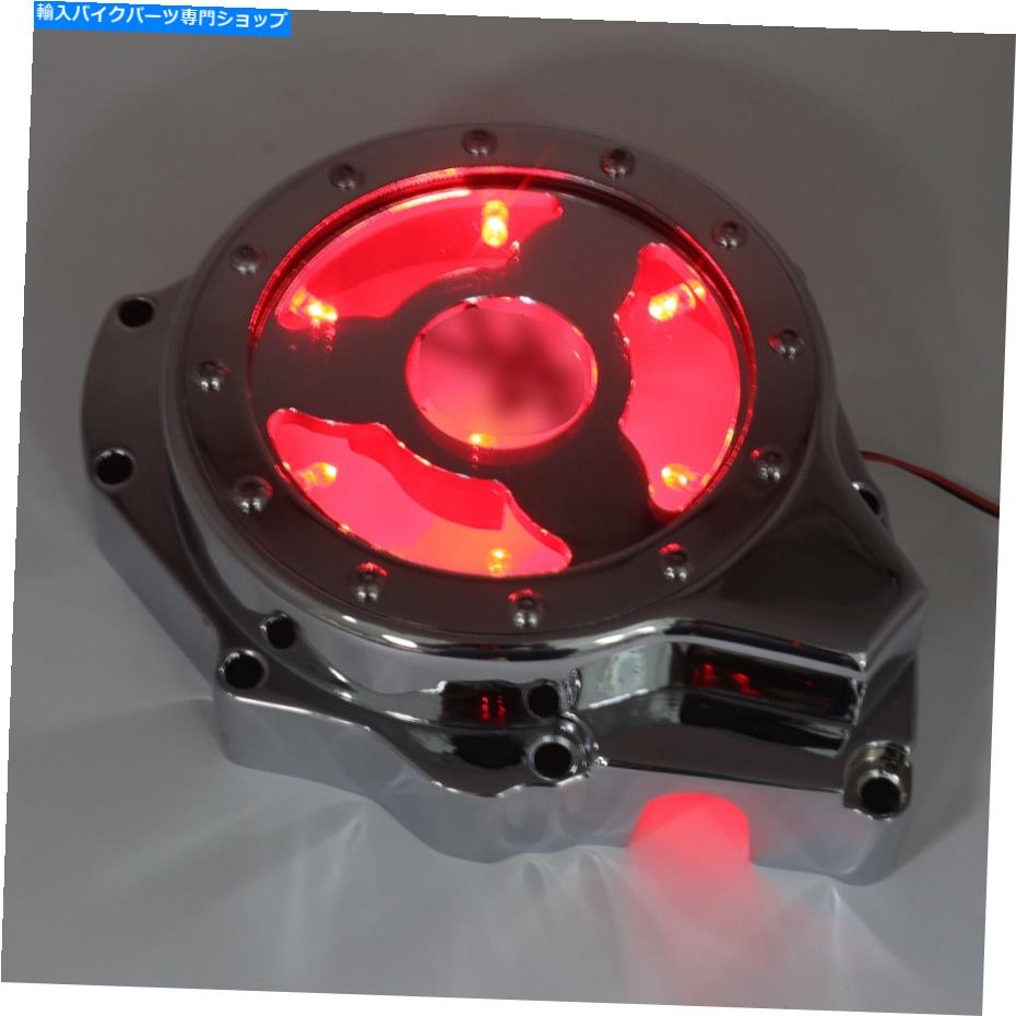 Engine Covers 1999-2020スズキGSX1300R Hayabusa Chromeの赤いLEDステーターエンジンカバー付き W/ Red LED Stator Engine Cover For 1999-2020 Suzuki Gsx1300R Hayabusa Chrome【並行輸入品】