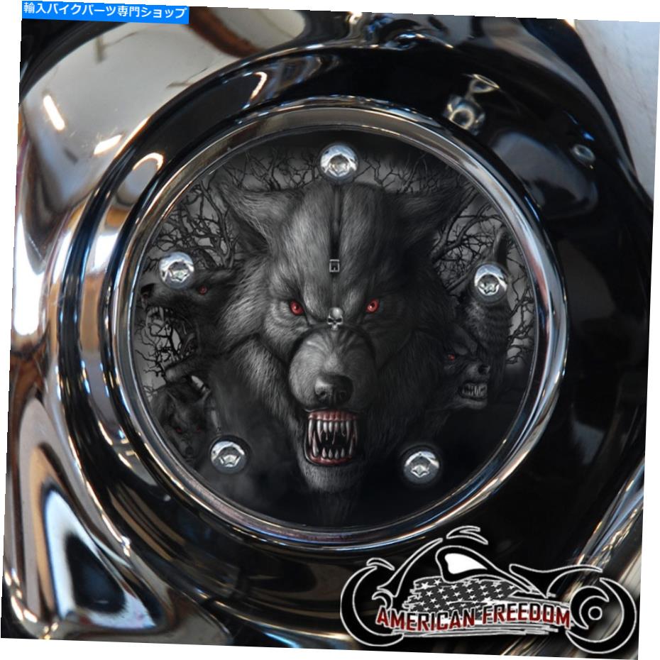 Engine Covers ハーレーデイビッドソンタイミングカバービッグツインカム、ミルウォーキー8、スポーツスターアングリーオオカミ HARLEY DAVIDSON TIMING COVER BIG TWIN CAM, MILWAUKEE 8, SPORTSTER ANGRY WOLF【並行輸入品】