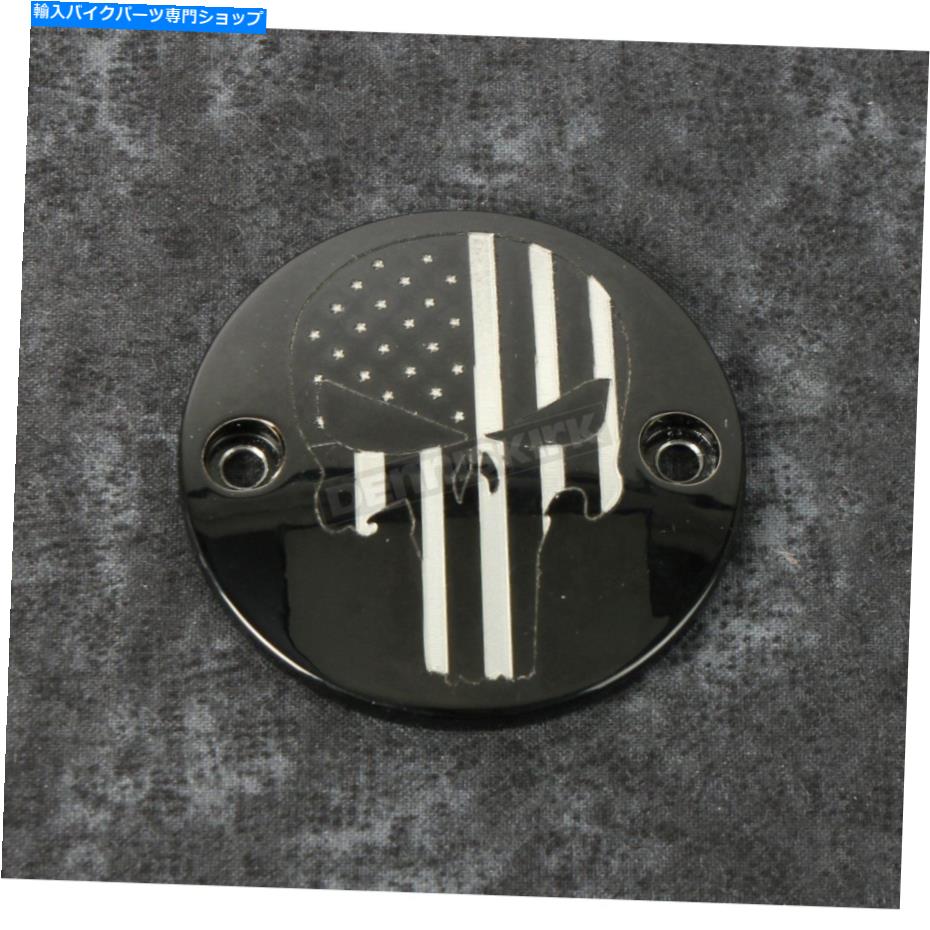 Engine Covers Custom Engraving Ltd Black Stars and Stripes Punisherタイミングカバー-Patr22-63bg Custom Engraving LTD Black Stars and Stripes Punisher Timing Cover - PATR22-63BG【並行輸入品】｜Us Custom Parts Shop USDM