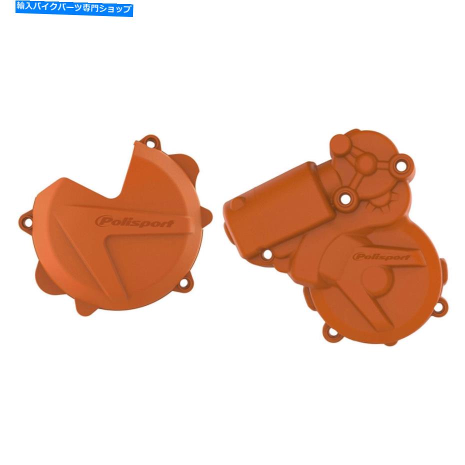 Engine Covers KTM/HusqvarnaのPolisport Clutch＆Ignitionカバー - オレンジ90967 POLISPORT Clutch & Ignition Cover for KTM/Husqvarna - Orange 90967【並行輸入品】