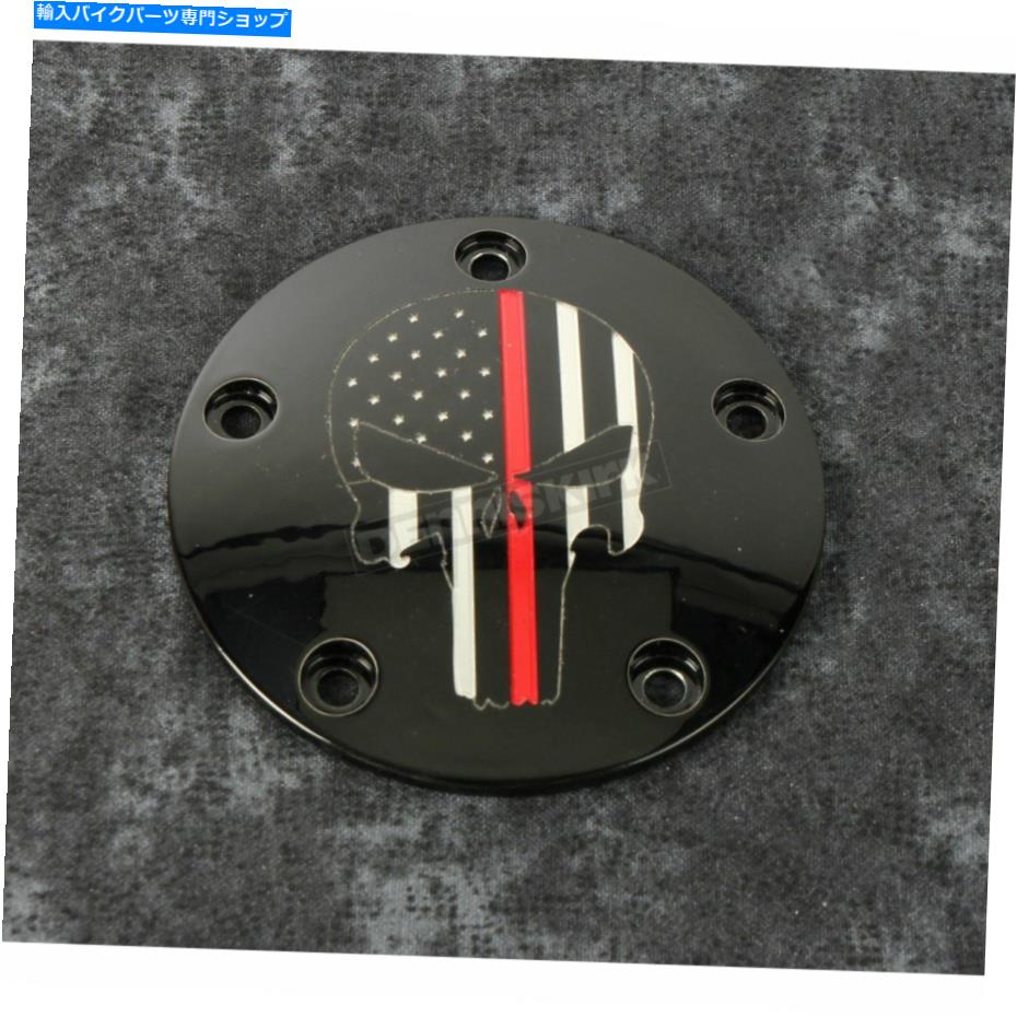 Engine Covers Custom Engraving Ltd。ブラックレッドラインスカルタイミングカバー-FF13-04bg Custom Engraving LTD. Black Red Line Skull Timing Cover - FF13-04BG【並行輸入品】|Us Custom Parts Shop USDM