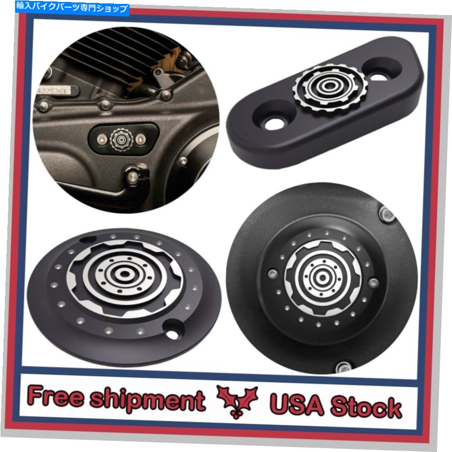 Engine Covers タイマーダービーカバー検査カバーセットフィットH -D -19 XLスマッシングギアコントラストカット Timer Derby Cover Inspection Cover Set Fit H-D -19 XL Smashing Gear Contrast Cut【並行輸入品】
