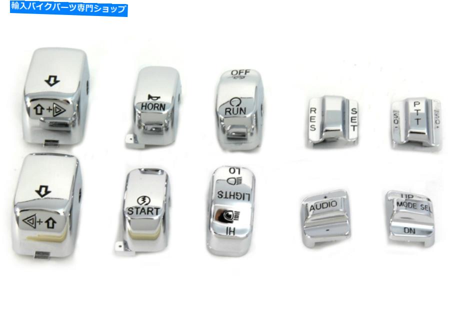 Switches VツインによるHarley DavidsonのChrome Switchカバーセット Chrome Switch Cover Set for Harley Davidson by V-Twin【並行輸入品】