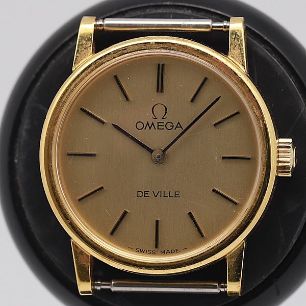 OMEGA DEVILLE手巻き時計 ゴールド メッシュバンド 1円◇正規品【オメガ】手巻き デビル ゴールド文字盤 レディース