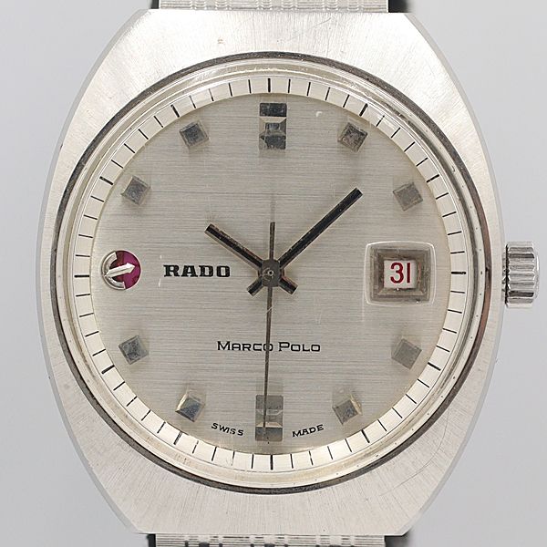 デッドストック級 稼働 良品 ラドー 11836 マルコポーロ デイト シルバー文字盤 AT メンズ腕時計 OGH 2036ABC0774100｜USED-TOKYO-NO1 27,300円