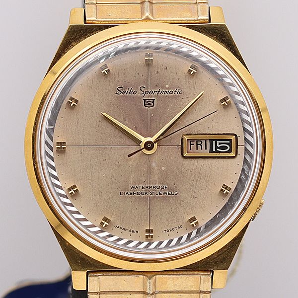 【稼働】SEIKO5 スポーツマチック 6619-8970 21石 自動巻き 金 SEIKO【セイコー スポーツマティック 5 6619-8970】自動巻き