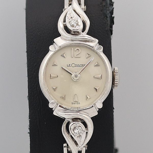 デッドストック級 稼働 美品 ジャガールクルト 14K/585/WG/15.4g シルバー文字盤 手巻 レディース腕時計 OGH 9216ABC0134400｜USED-TOKYO-NO1