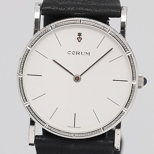 楽天市場】コルム 57219 グレー文字盤 34ミリ径 純正尾錠 中古革ベルト