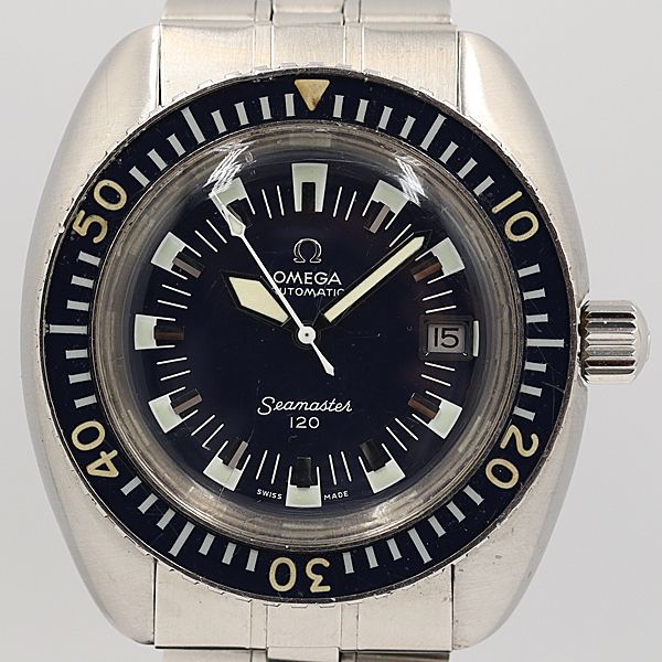 デッドストック級 アーカイブ付 稼働 良品 オメガ AT 青文字盤 シーマスター120 ディープブルー 166.073 メンズ腕時計 OGH 9866ABC0566940｜USED-TOKYO-NO1