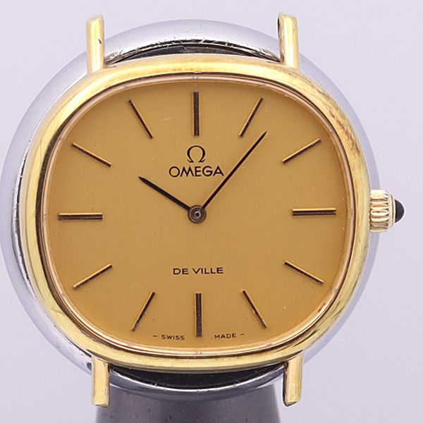 動作未確認　オメガ　6300.11 箱説保　クォーツ　ゴールド　タグ付き 楽天市場】デッドストック級 稼働 オメガ 手巻き 146011 ブルヘッド