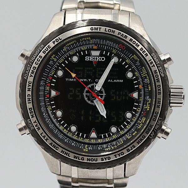 楽天市場】デッドストック級 箱付 セイコー ワールドタイマー 6M15