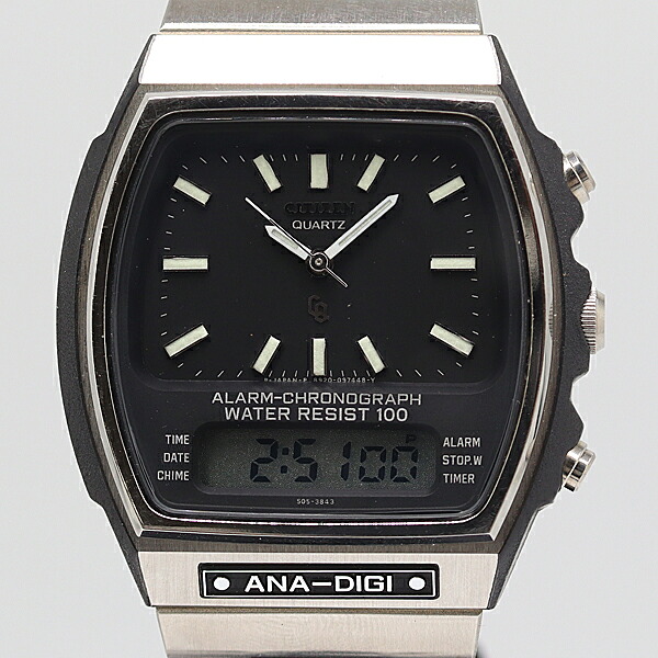 デッドストック級 稼働 良品 シチズン ANA-DIGI QZ デジアナ文字盤 4-082567 メンズ腕時計 2000000 NSK ABC KMR 15962｜USED-TOKYO-NO1