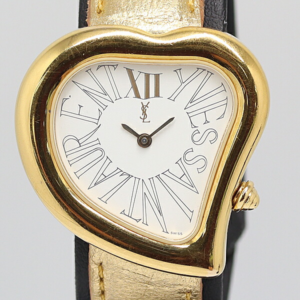 楽天市場】デッドストック級 イヴサンローラン 金文字盤 QZ レディース